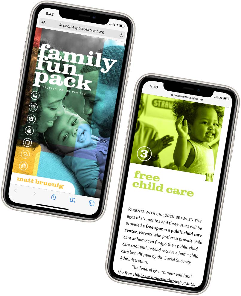 The Family Fun Pack as displayed on two phones
