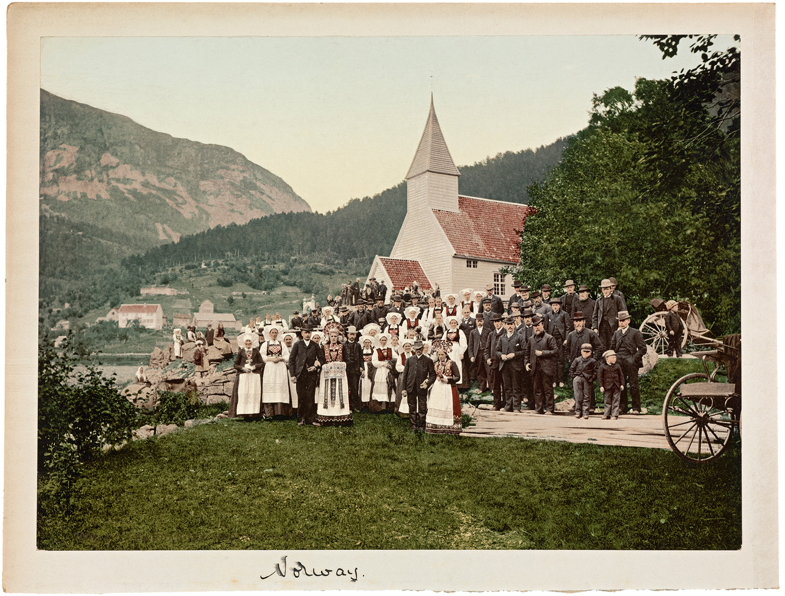 Vintage photograph of a Norwegian wedding party.