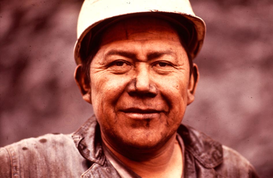 Construction worker with a bemused smile