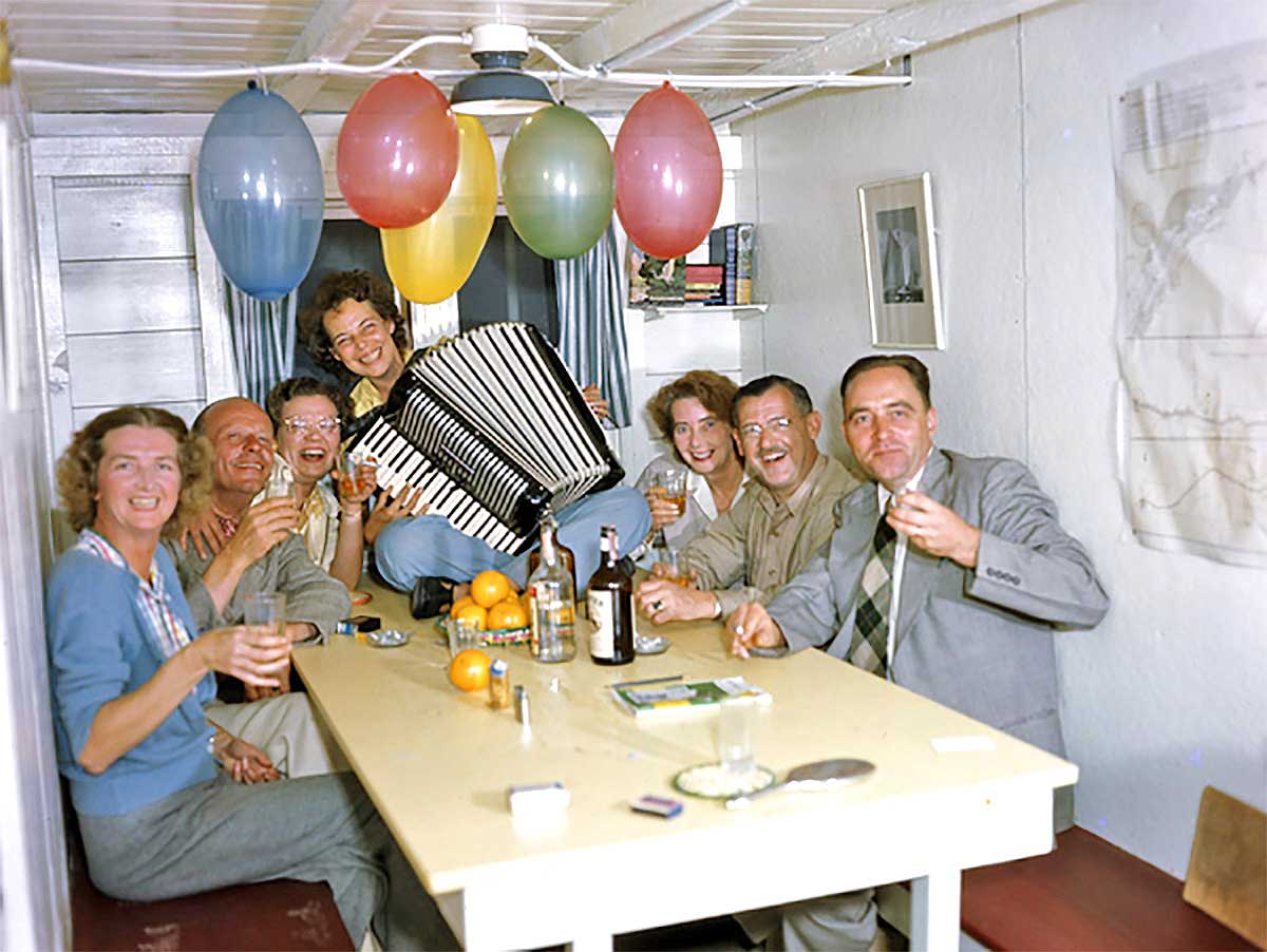 New Years partiers aboard a boat